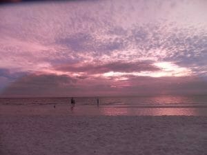 South Beach Sunset behind Apollo Marco Island Beach